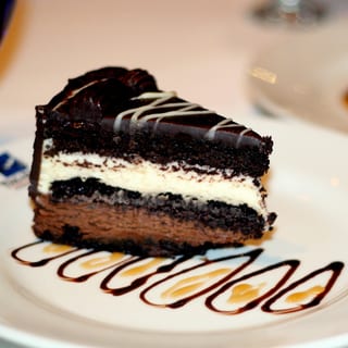 White & Dark Chocolate Mousse Cake