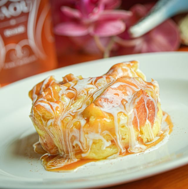 White Chocolate Bread Pudding.