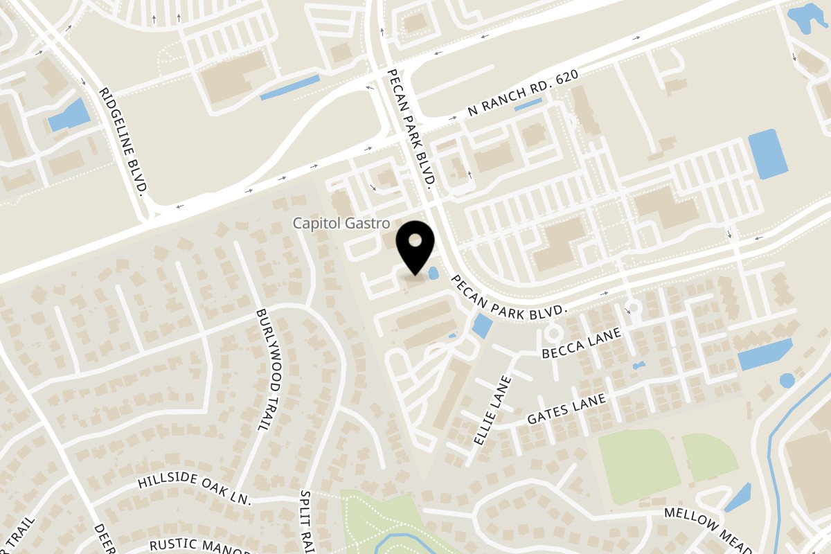 Map showing the location of Freda's Seafood Grille on 10903 Pecan Park Blvd in Austin